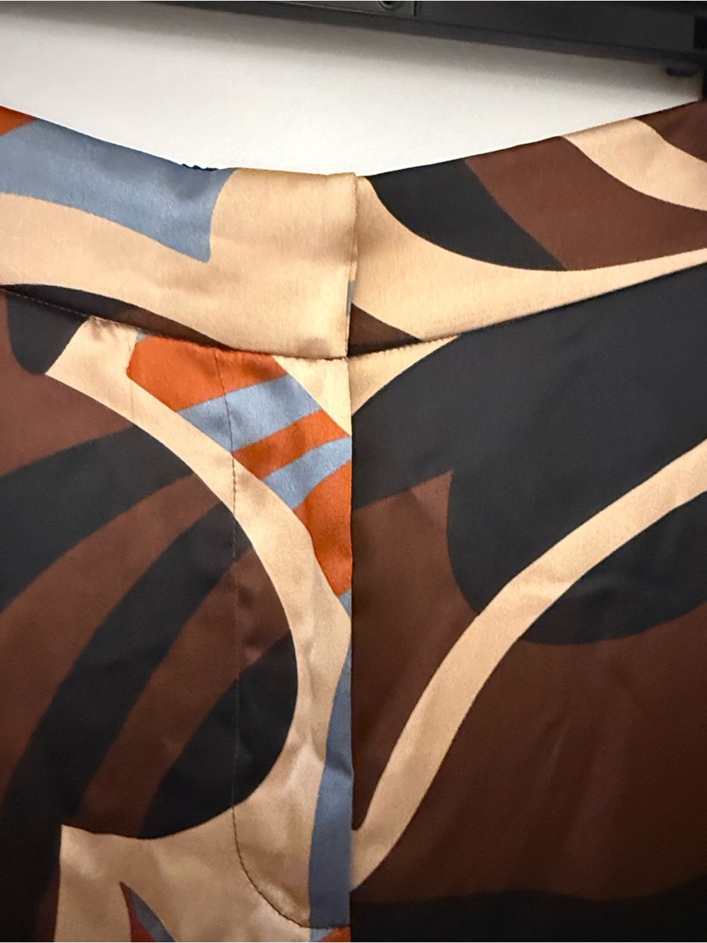 House of Harlow 1960s Satin Retro Psychedelic Wide Leg Palazzo Pants Size M - Picture 4 of 10